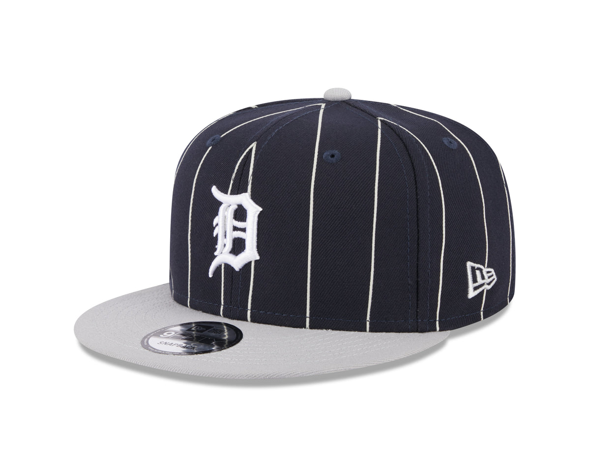 Detroit Tigers Navy Gray Vintage New Era 9FIFTY Snapback Hat Official Team Hat Sports Fan Cap Official MLB Team Hat Baseball Fan Cap