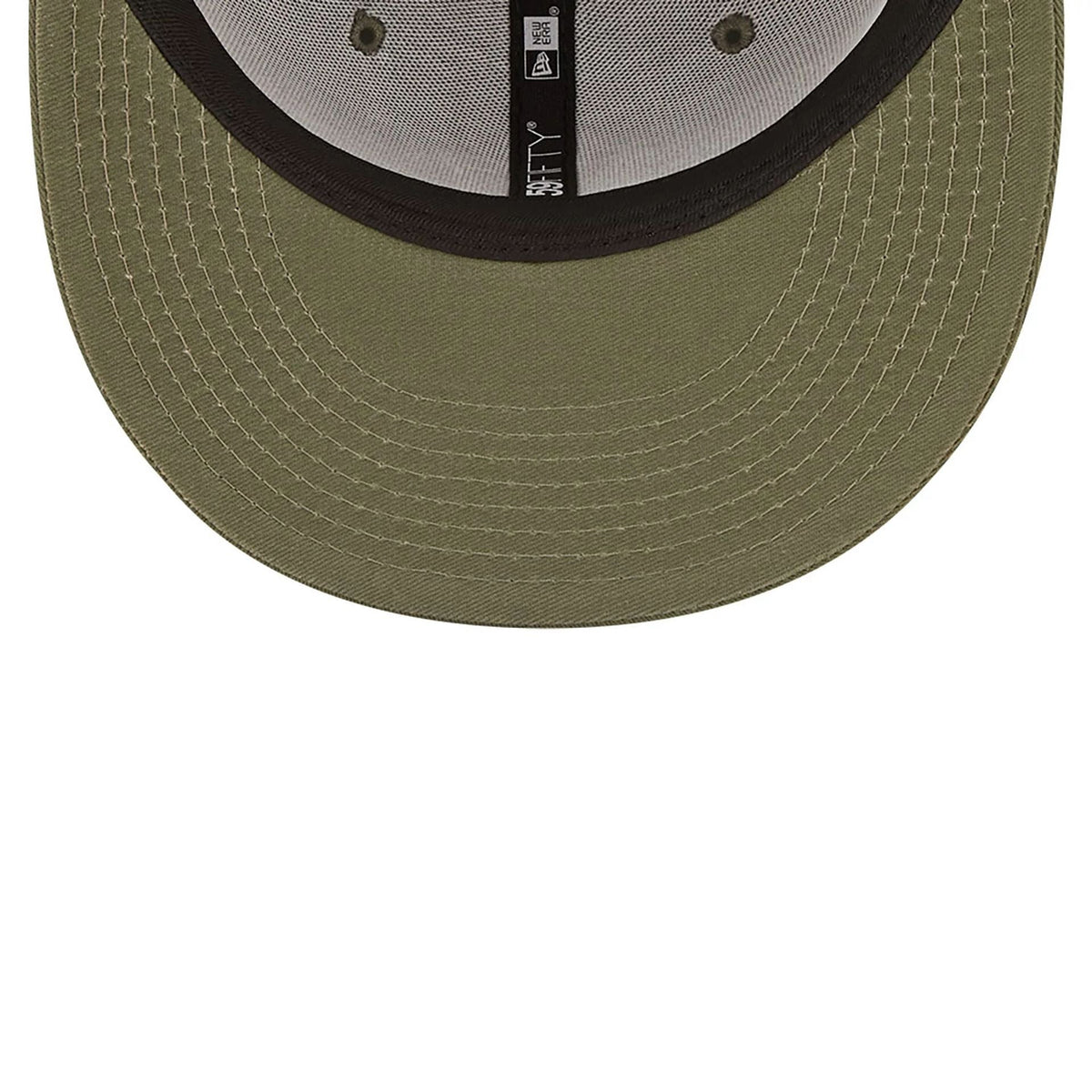 New York Yankees MLB League Essential 59FIFTY Fitted New Era Olive White Official Team Hat Sports Fan Cap Official MLB Team Hat Baseball Fan Cap