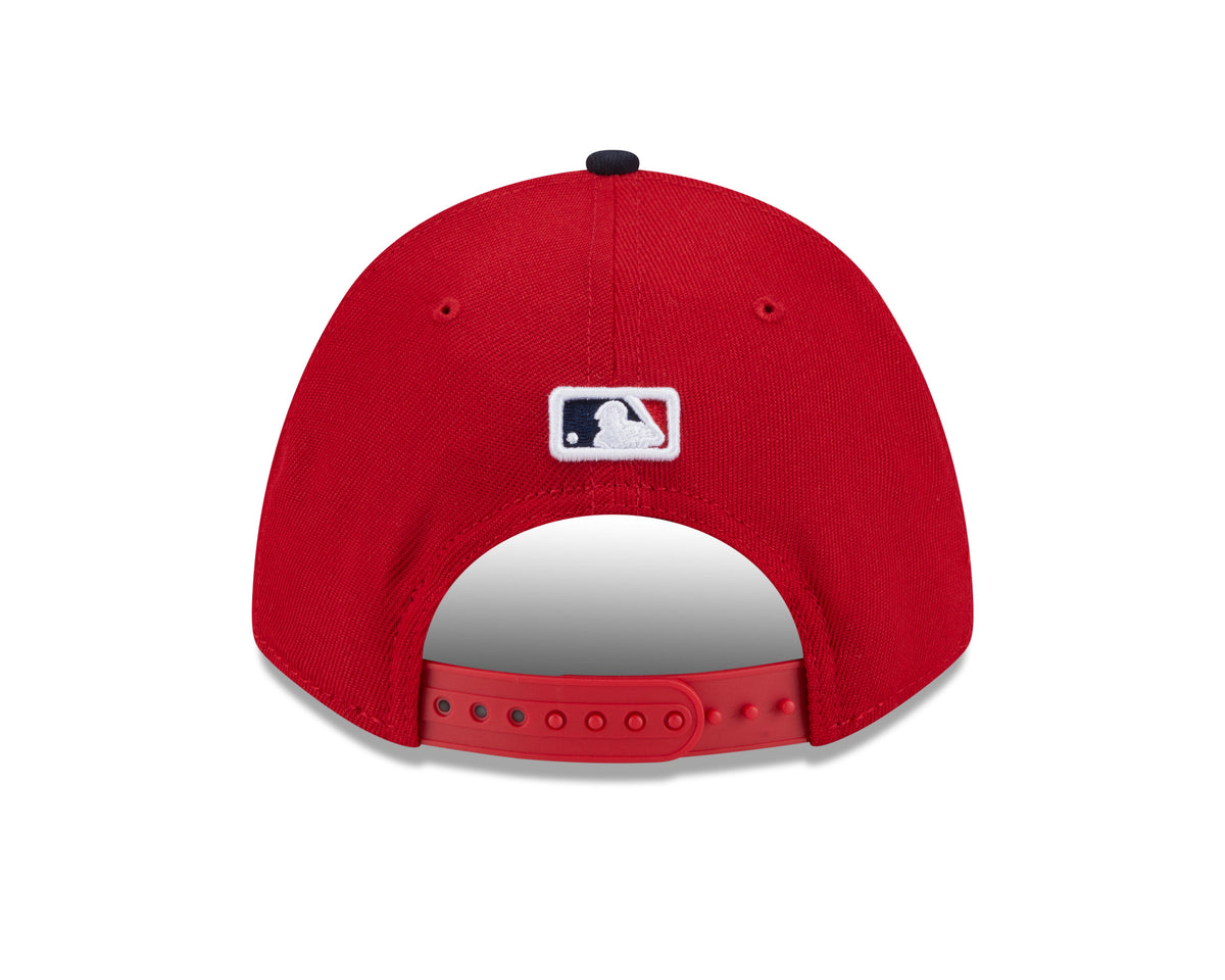 Cleveland Guardians Red Navy New Era Player Replica M-Crown 9FORTY Adjustable Hat Official Team Hat Sports Fan Cap Official MLB Team Hat Baseball Fan