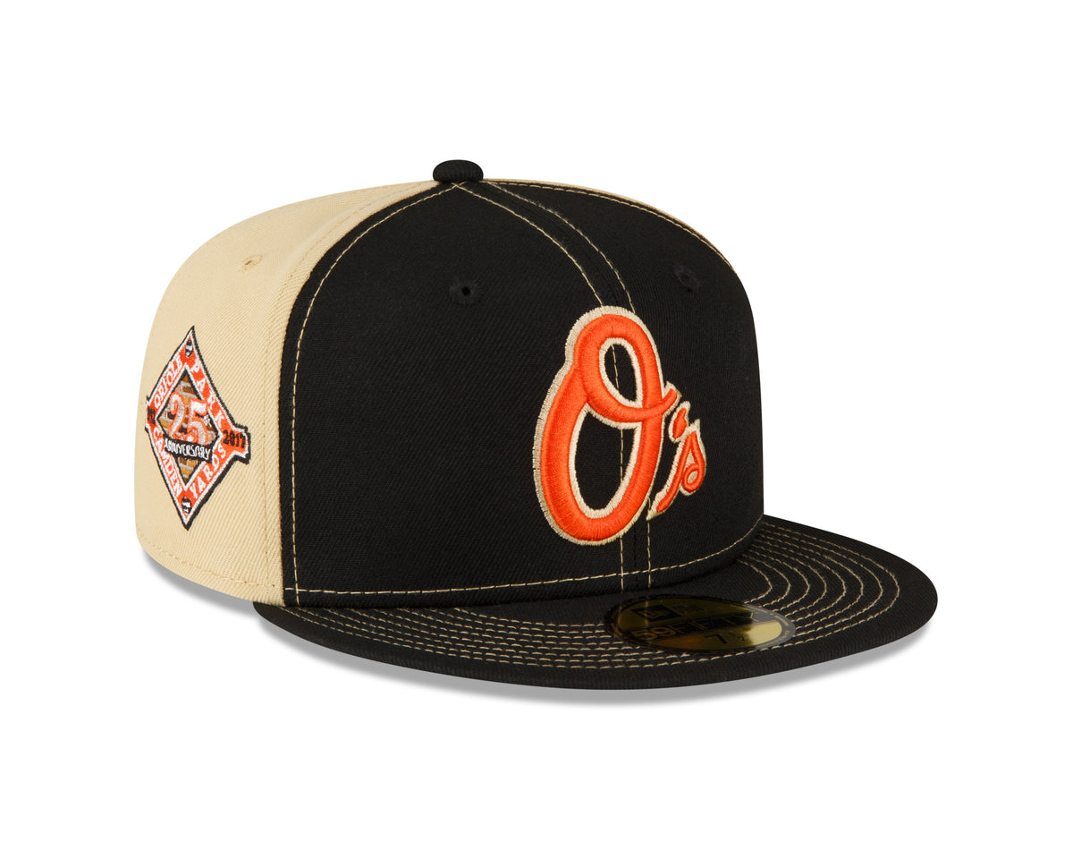 Men s Baltimore Orioles New Era Black Vegas Gold 59FIFTY Fitted Hat Official Team Hat Sports Fan Cap Official MLB Team Hat Baseball Fan Cap