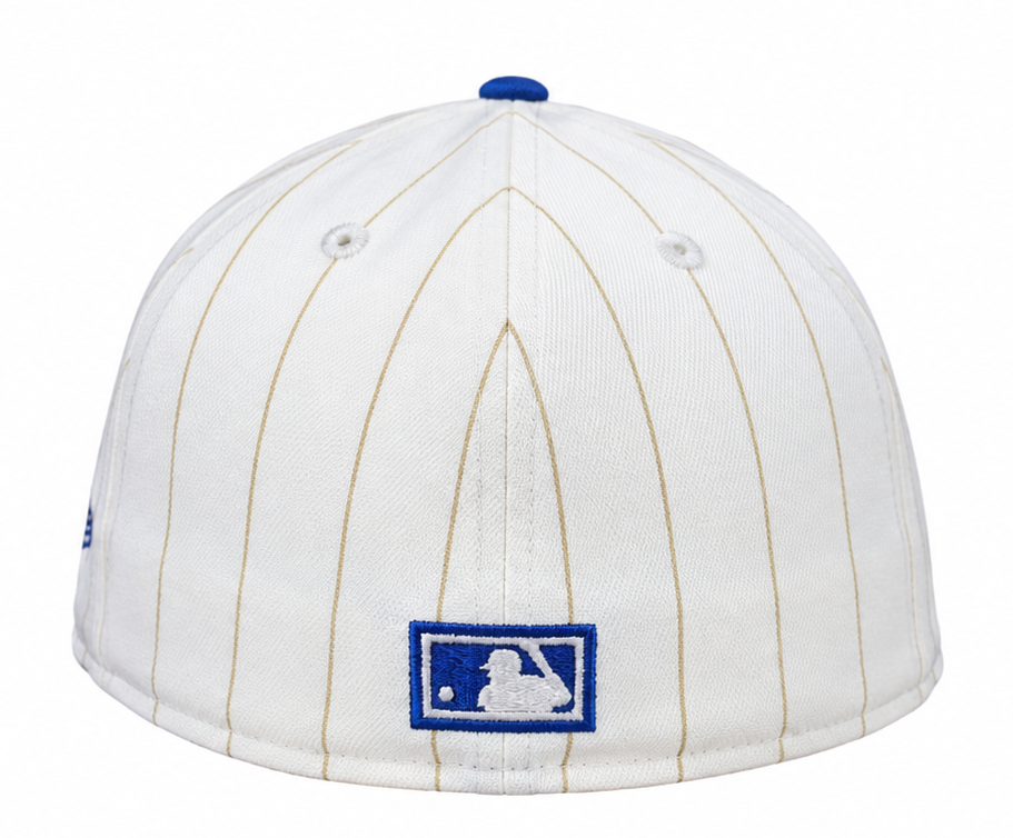 Atlanta Braves Historic Off White Royal New Era 59FIFTY Fitted Hat Official Team Hat Sports Fan Cap Official MLB Team Hat Baseball Fan Cap