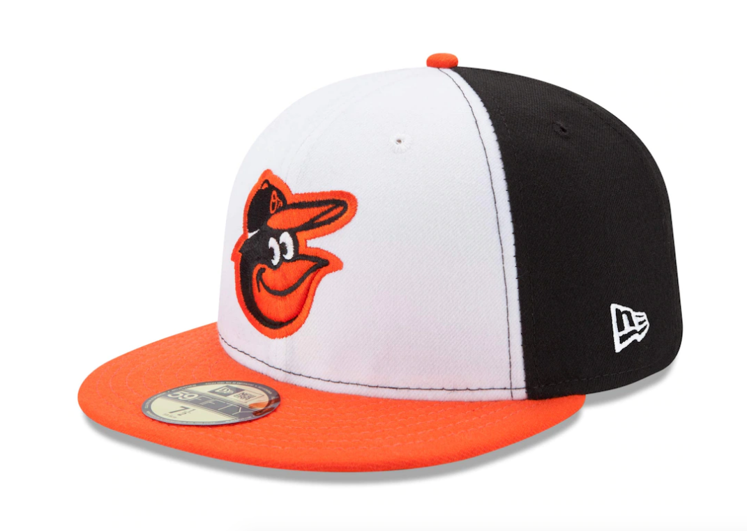 Men s Baltimore Orioles New Era White Orange Home Authentic Collection On-Field 59FIFTY Fitted Hat Official Team Hat Sports Fan Cap Official MLB Team