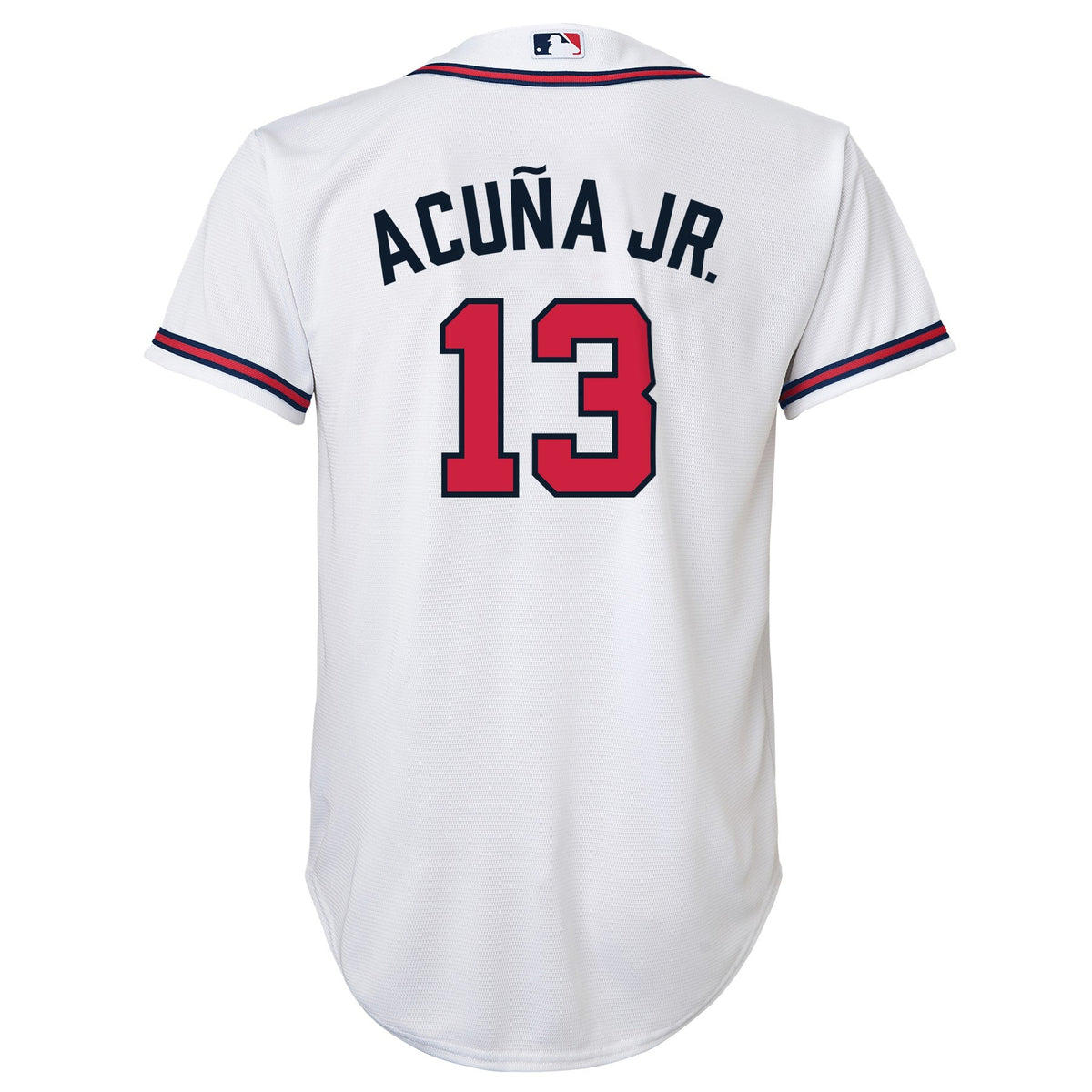 Youth Ronald Acuna Jr Atlanta Braves White Home Replica NIKE Screen Print Jersey Official Team Jersey Sports Fan Apparel Official MLB Team Apparel Bas