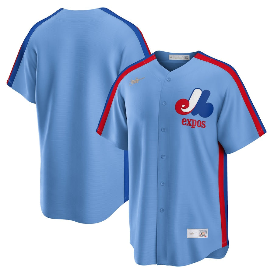 Men s Montreal Expos Nike Light Blue Road Cooperstown Collection Team Jersey Official Team Jersey Sports Fan Apparel Official MLB Team Apparel Basebal
