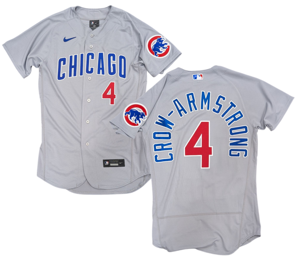 Men s Chicago Cubs Pete Crow-Armstrong Nike Road Gray Authentic Player Jersey Official Team Jersey Sports Fan Apparel Official MLB Team Apparel Baseba