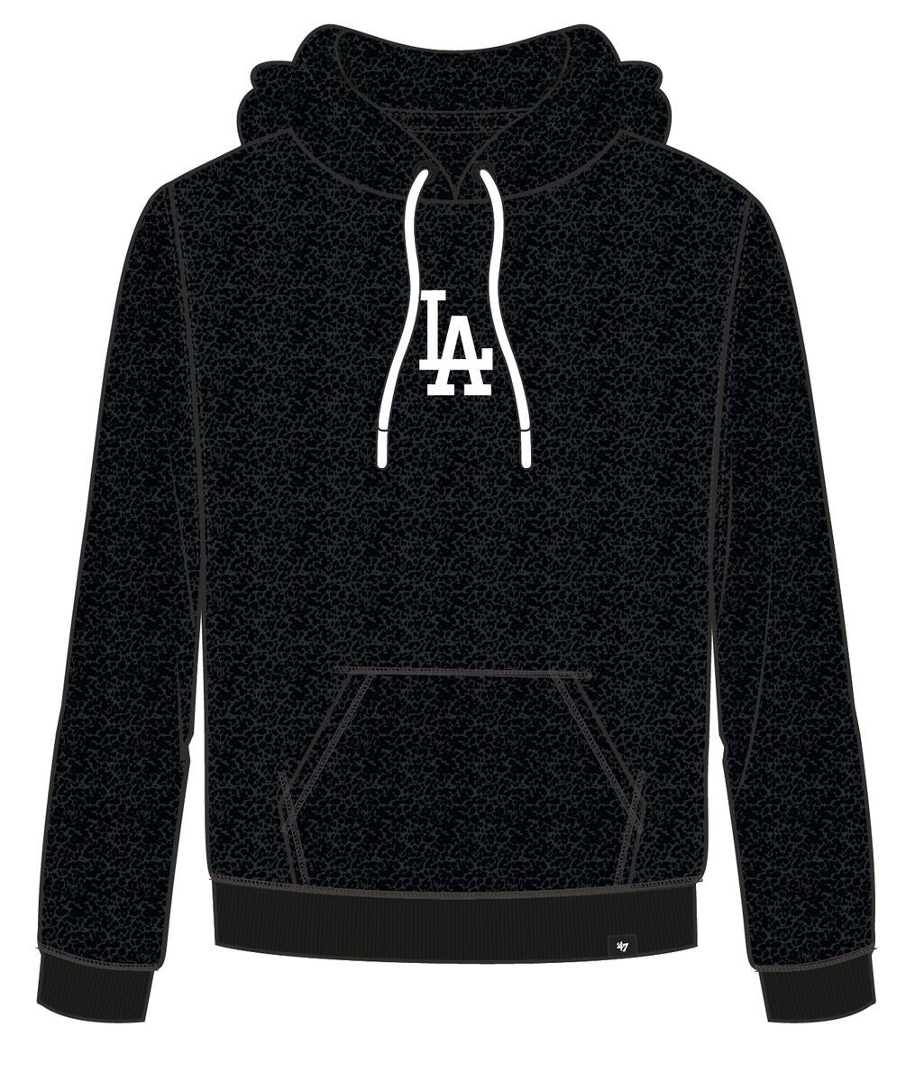 Los Angeles Dodgers MLB Jet Black Core Long Loop Fuzzy Hood Official Sports Fan Gear Popular MLB Style Fan Collection