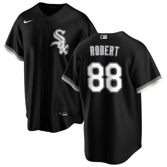 NIKE Men s Luis Robert Chicago White Sox Black Alternate Premium Twill Replica Jersey Official Team Jersey Sports Fan Apparel Official MLB Team Appare