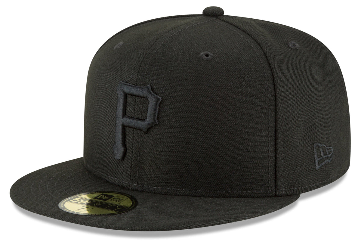 Men s Pittsburgh Pirates New Era Black Tonal 59FIFTY Fitted Hat Official Team Hat Sports Fan Cap Official MLB Team Hat Baseball Fan Cap