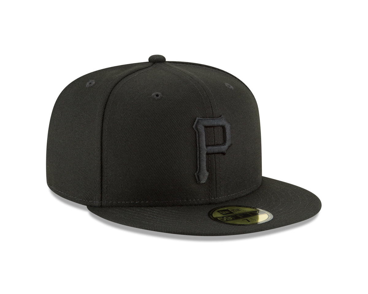 Men s Pittsburgh Pirates New Era Black Tonal 59FIFTY Fitted Hat Official Team Hat Sports Fan Cap Official MLB Team Hat Baseball Fan Cap