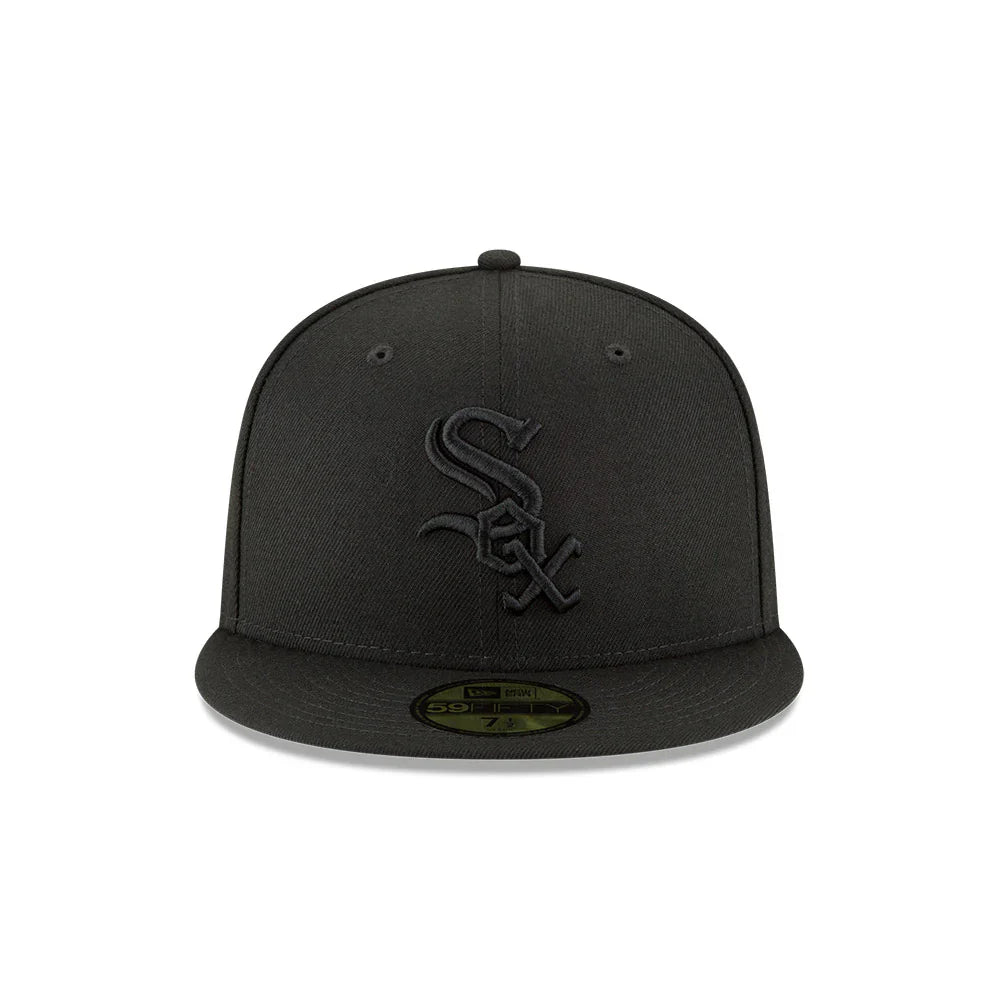 Men s Chicago White Sox New Era Tonal Black On Black 59FIFTY Fitted Hat Official Team Hat Sports Fan Cap Official MLB Team Hat Baseball Fan Cap