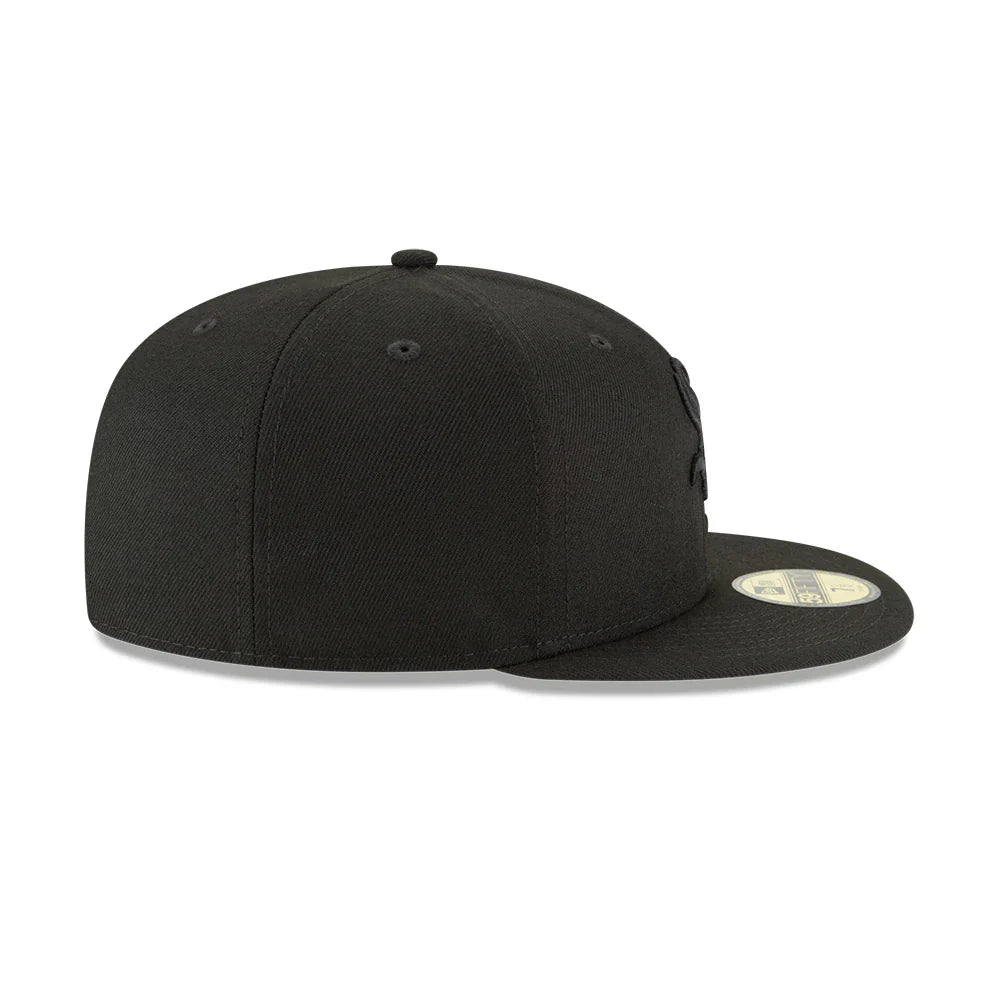 Men s Chicago White Sox New Era Tonal Black On Black 59FIFTY Fitted Hat Official Team Hat Sports Fan Cap Official MLB Team Hat Baseball Fan Cap