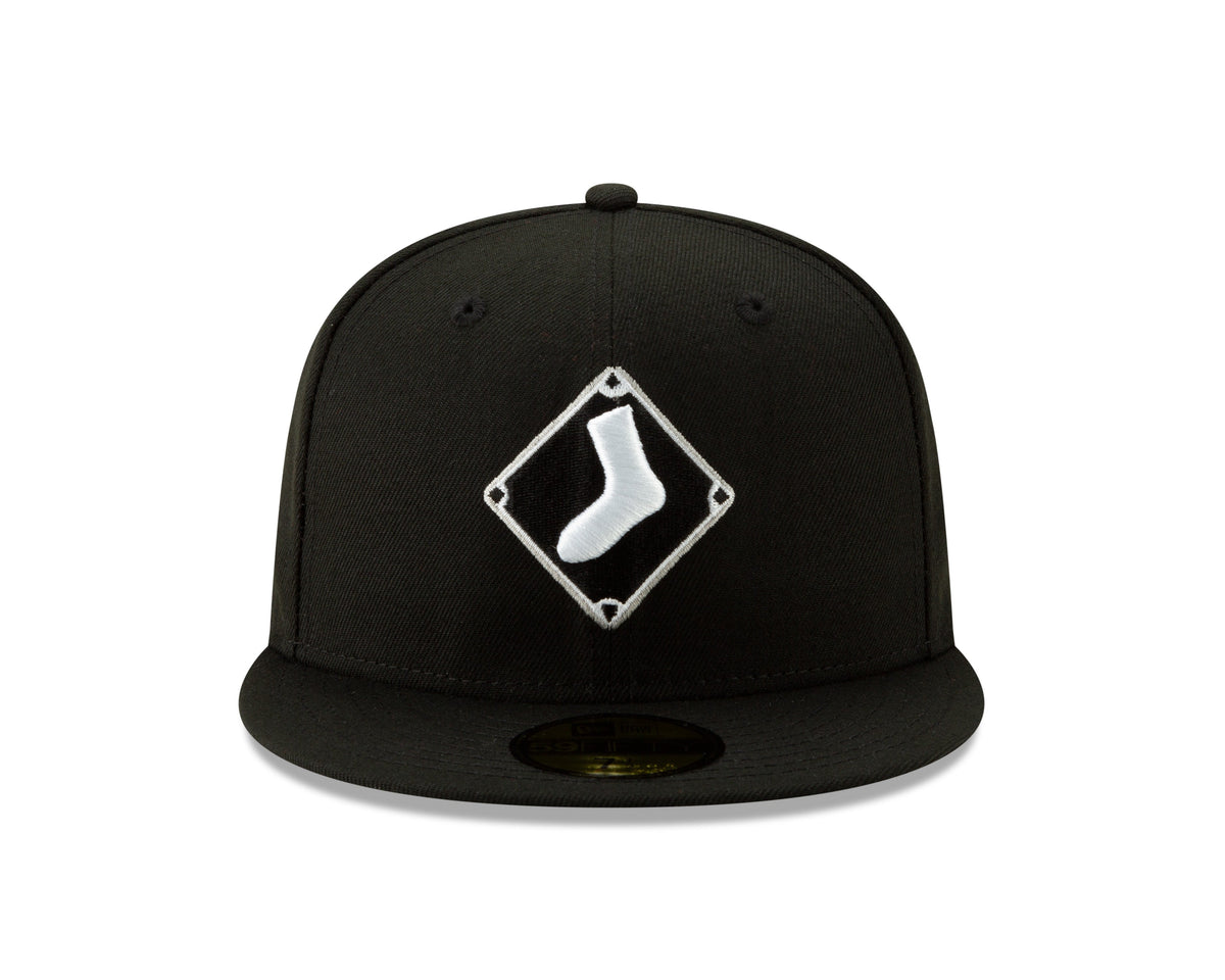 Chicago White Sox New Era Diamond Alternate Logo 59FIFTY Fitted Hat - Black Official Team Hat Sports Fan Cap Official MLB Team Hat Baseball Fan Cap