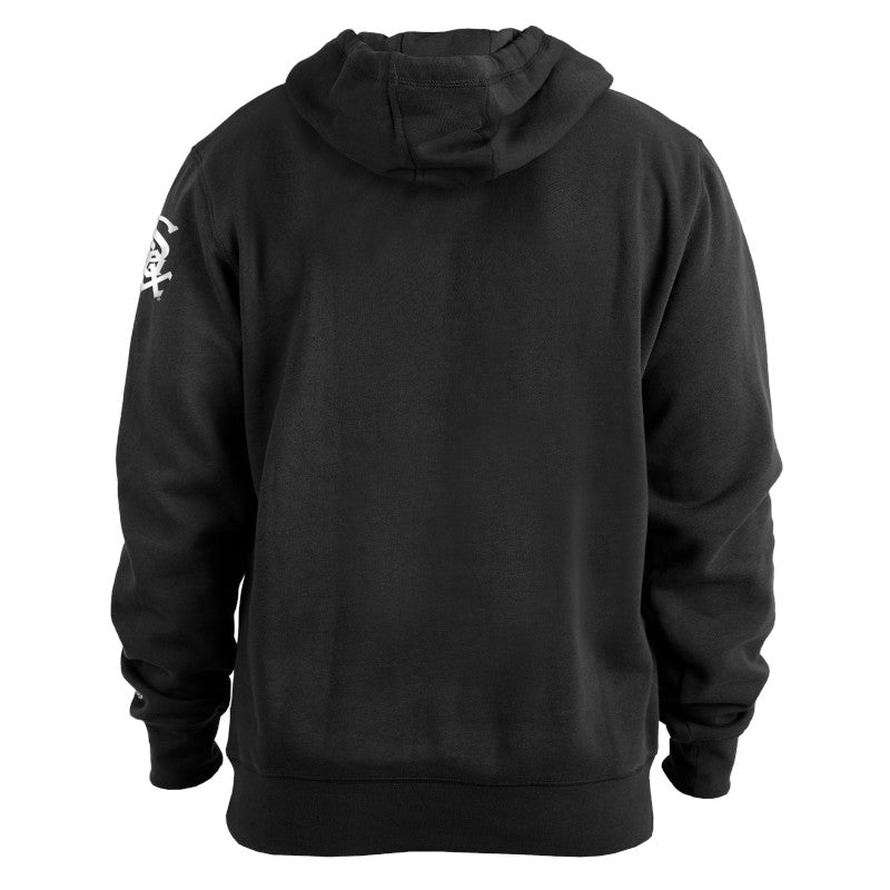 Mens Chicago White Sox New Era Black Batting Practice Logo Hoodie Official MLB Team Apparel Baseball Fan Gear