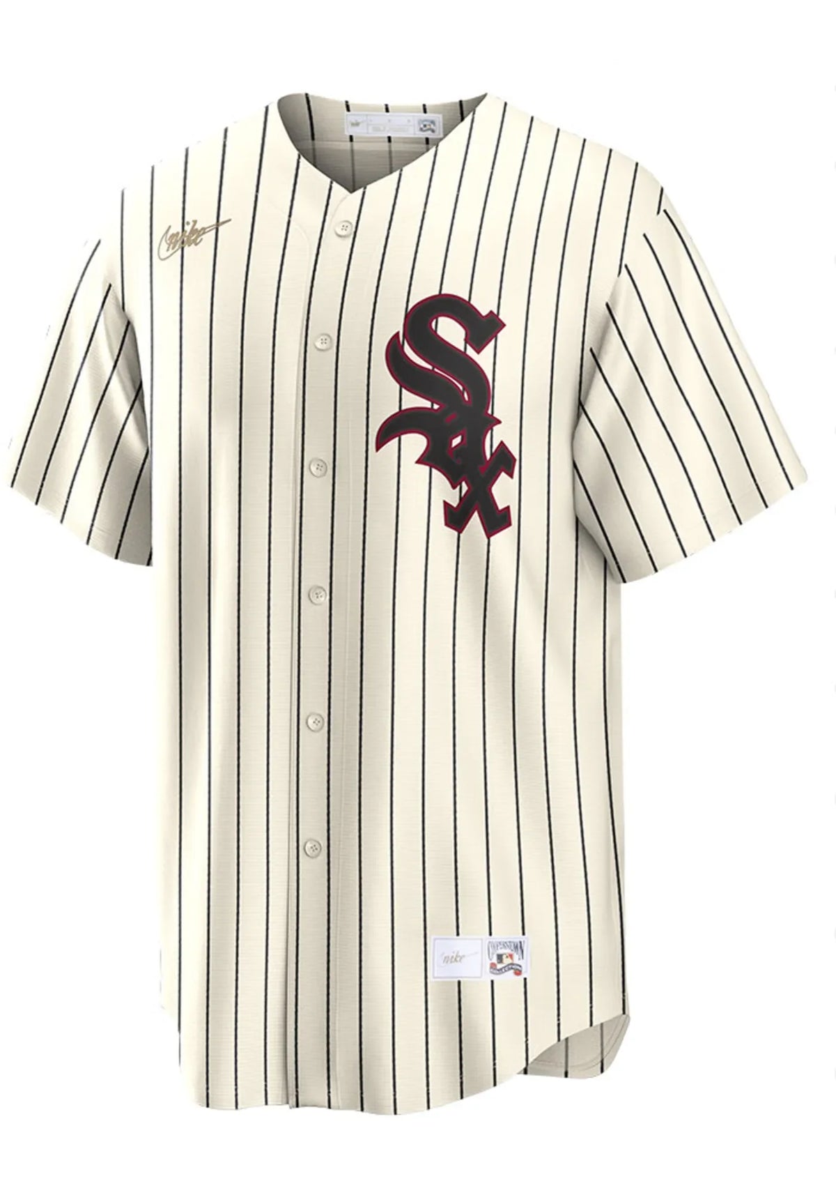 Men s Chicago White Sox Cooperstown Turn Back The Clock 1959 Home Cream Black NIKE Blank Replica Jersey Official Team Jersey Sports Fan Apparel Offici