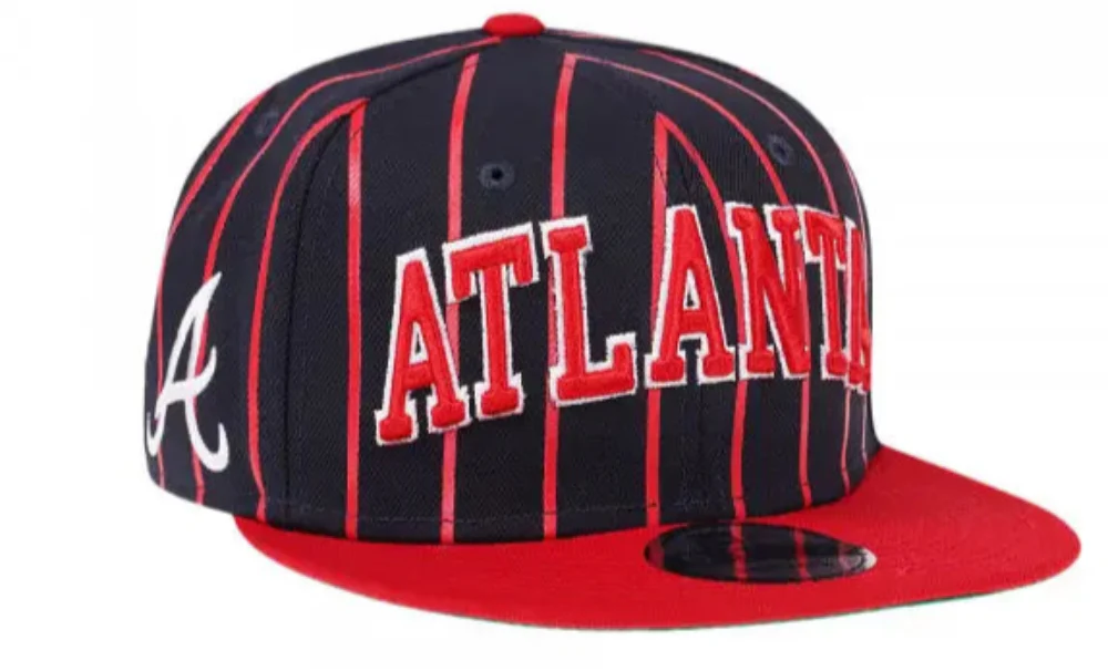 Atlanta Braves Navy Red City Arch New Era 9FIFTY Snapback Hat Official Team Hat Sports Fan Cap Official MLB Team Hat Baseball Fan Cap