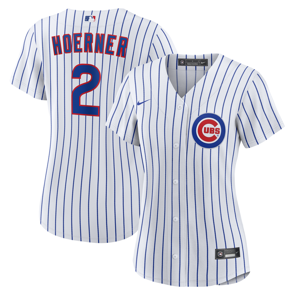 Women s Nico Hoerner Chicago Cubs Nike White Home Replica Team Jersey Official Team Jersey Sports Fan Apparel Official MLB Team Apparel Baseball Fan G