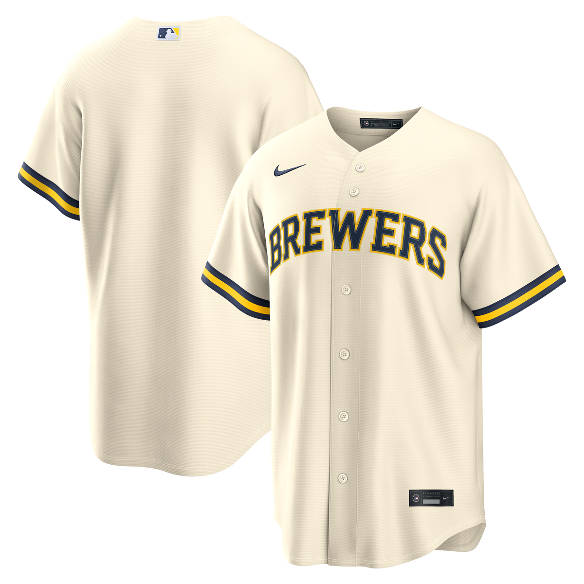 Men s Milwaukee Brewers Nike Cream Home Replica Team Jersey Official Team Jersey Sports Fan Apparel Official MLB Team Apparel Baseball Fan Gear