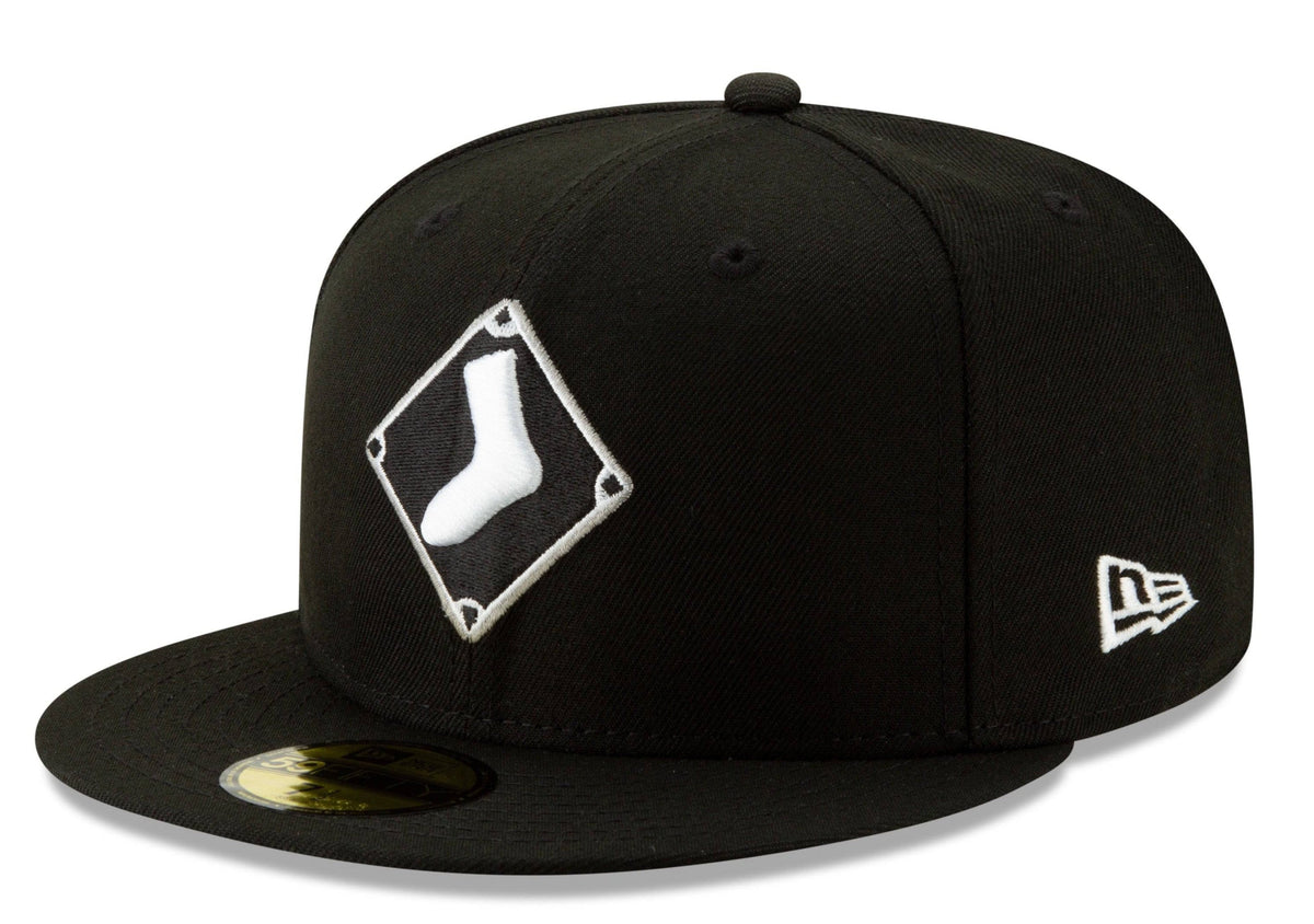 Chicago White Sox New Era Diamond Alternate Logo 59FIFTY Fitted Hat - Black Official Team Hat Sports Fan Cap Official MLB Team Hat Baseball Fan Cap