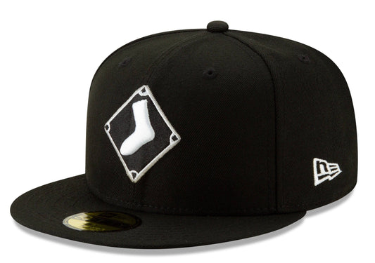 Chicago White Sox New Era Diamond Alternate Logo 59FIFTY Fitted Hat - Black Official Team Hat Sports Fan Cap Official MLB Team Hat Baseball Fan Cap