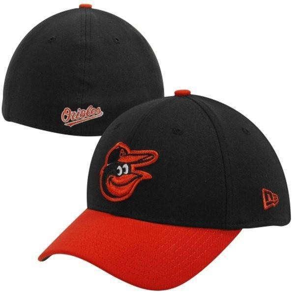 New Era Baltimore Orioles Black Orange Team Classic Road 39THIRTY Flex Cap Official Team Hat Sports Fan Cap Official MLB Team Hat Baseball Fan Cap