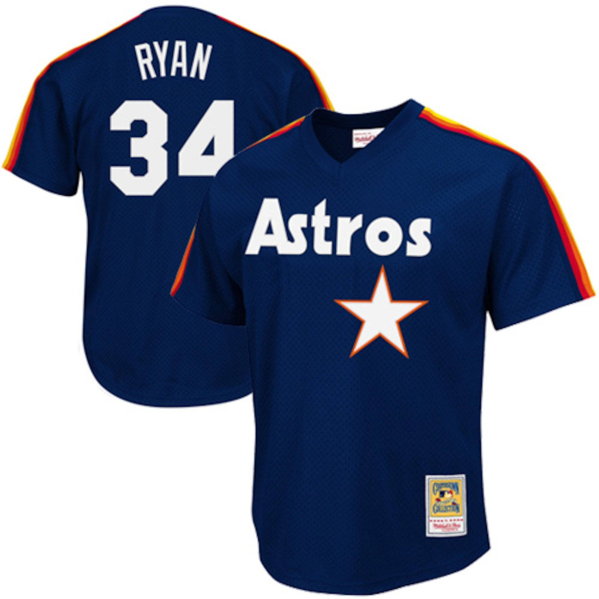 Men s Houston Astros Nolan Ryan Mitchell And Ness Navy 1988 Authentic Cooperstown Collection Mesh Batting Practice Jersey Official Team Jersey Sports