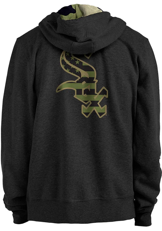 Mens Chicago White Sox New Era 2022 Armed Forces Day Black Pullover Hoodie Official MLB Team Apparel Baseball Fan Gear