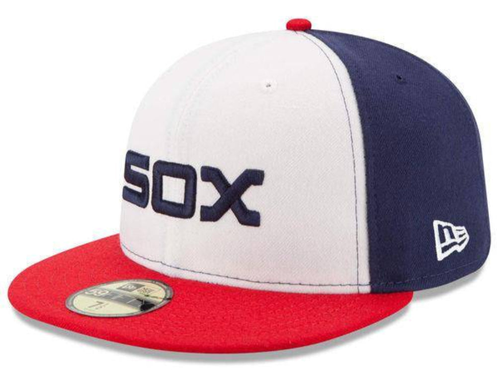 Men s Chicago White Sox New Era White Red Authentic Collection On-Field Sunday Alternate 59FIFTY Fitted Hat Official Team Hat Sports Fan Cap Official