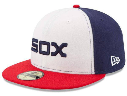Men s Chicago White Sox New Era White Red Authentic Collection On-Field Sunday Alternate 59FIFTY Fitted Hat Official Team Hat Sports Fan Cap Official
