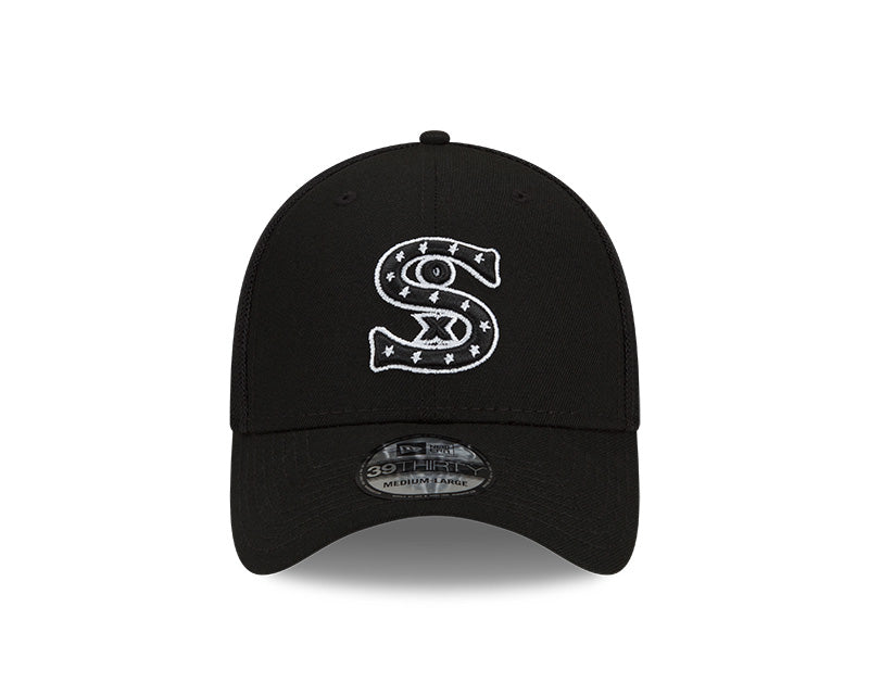 Men s Chicago White Sox New Era Black Batting Practice 39THIRTY Flex-Fit Hat Official Team Hat Sports Fan Cap Official MLB Team Hat Baseball Fan Cap