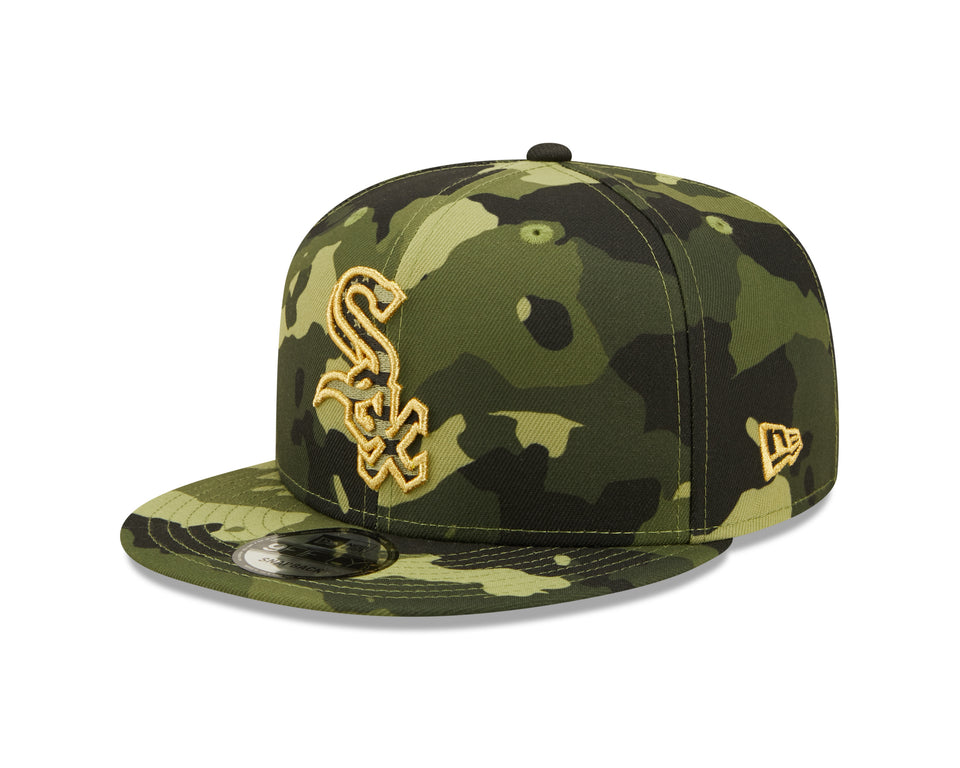 Men s Chicago White Sox New Era 2022 Armed Forces Day Camo 9FIFTY Snapback Adjustable Hat Official Team Hat Sports Fan Cap Official MLB Team Hat Baseb