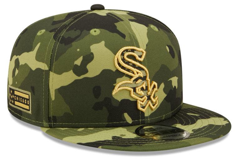 Men s Chicago White Sox New Era 2022 Armed Forces Day Camo 9FIFTY Snapback Adjustable Hat Official Team Hat Sports Fan Cap Official MLB Team Hat Baseb