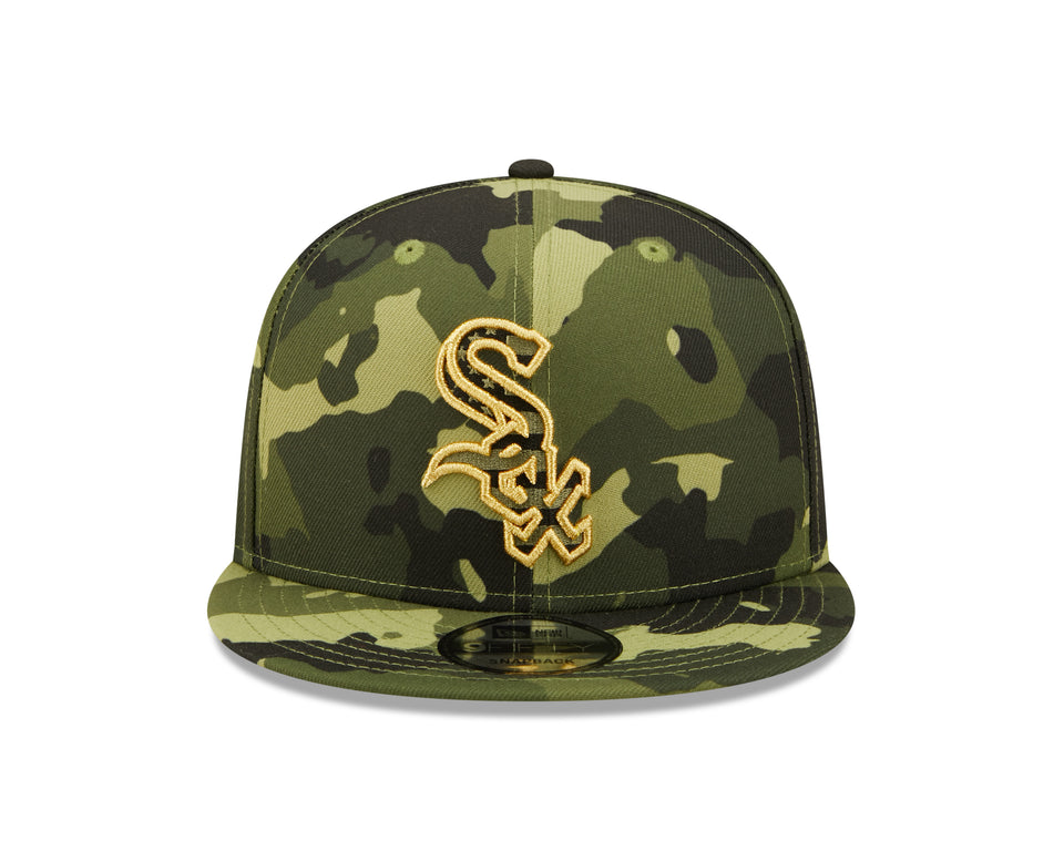 Men s Chicago White Sox New Era 2022 Armed Forces Day Camo 9FIFTY Snapback Adjustable Hat Official Team Hat Sports Fan Cap Official MLB Team Hat Baseb