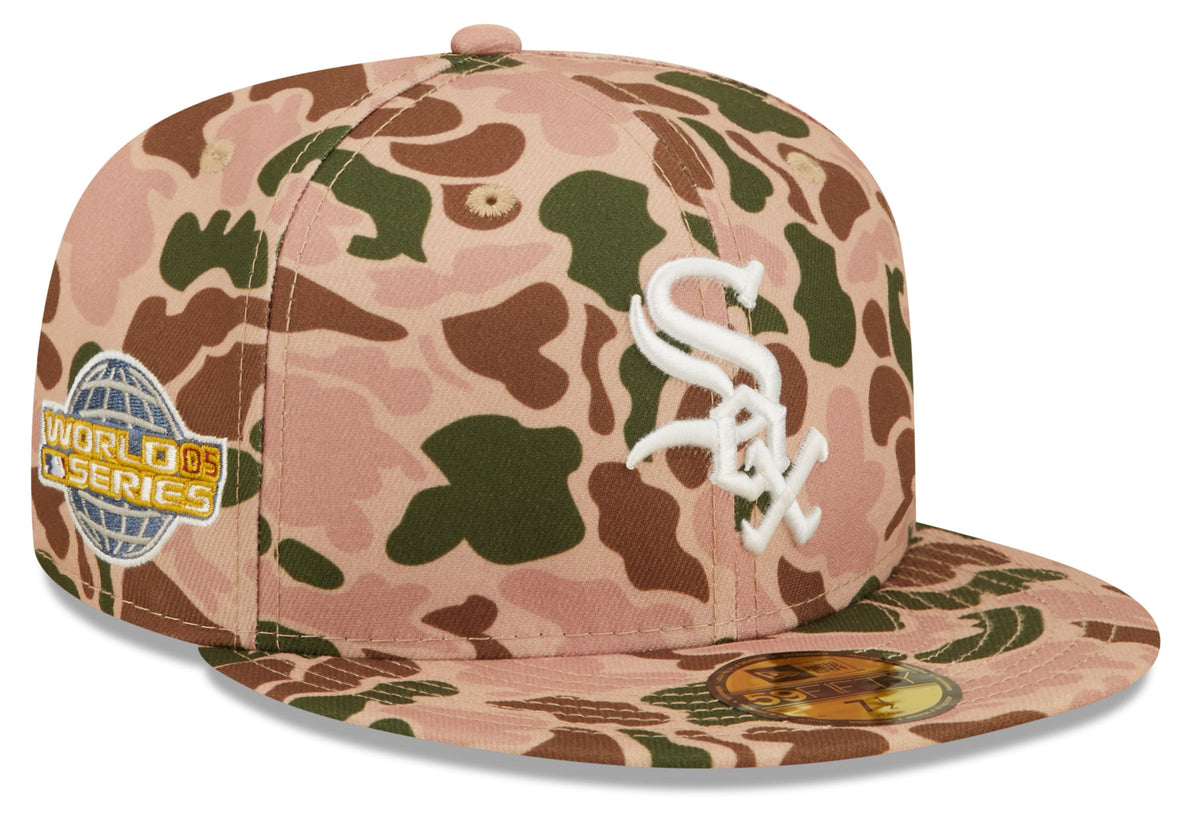 Chicago White Sox New Era 2005 World Series Duck Camo 59FIFTY Fitted Hat Official Team Hat Sports Fan Cap Official MLB Team Hat Baseball Fan Cap