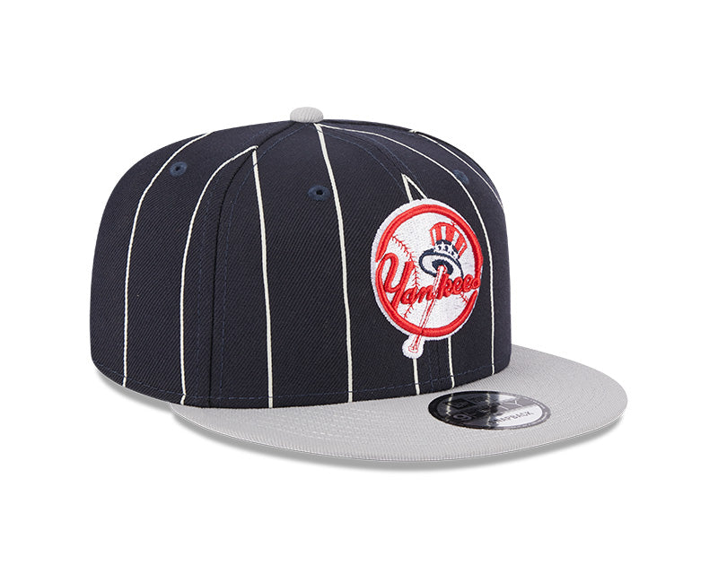 New York Yankees Navy Gray Cooperstown Vintage New Era 9FIFTY Snapback Hat Official Team Hat Sports Fan Cap Official MLB Team Hat Baseball Fan Cap