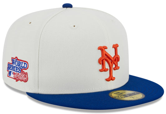 New York Mets 1982 World Series Cream Royal New Era Retro 59FIFTY Fitted Hat Official Team Hat Sports Fan Cap Official MLB Team Hat Baseball Fan Cap