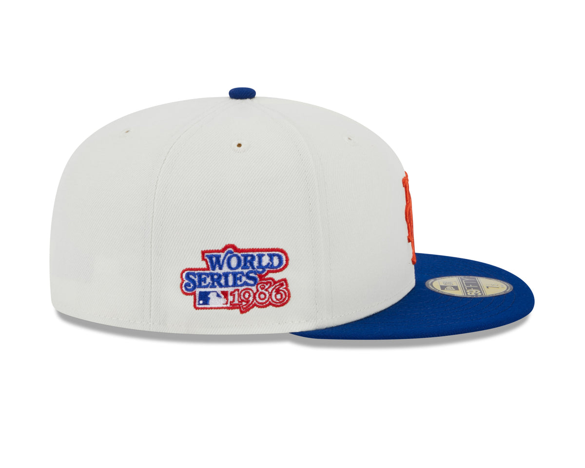 New York Mets 1982 World Series Cream Royal New Era Retro 59FIFTY Fitted Hat Official Team Hat Sports Fan Cap Official MLB Team Hat Baseball Fan Cap