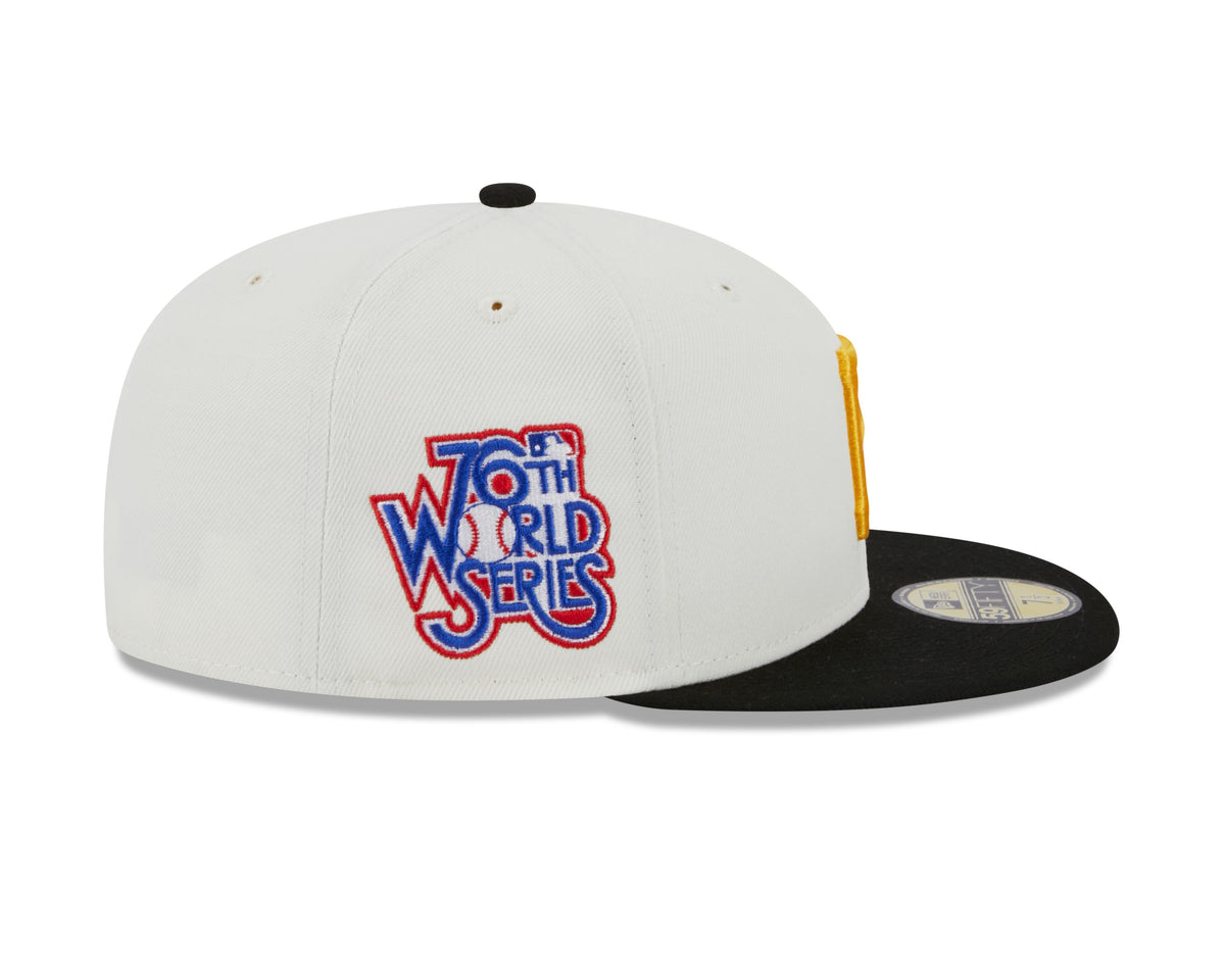 Pittsburgh Pirates 76th World Series Cream Black New Era Retro 59FIFTY Fitted Hat Official Team Hat Sports Fan Cap Official MLB Team Hat Baseball Fan