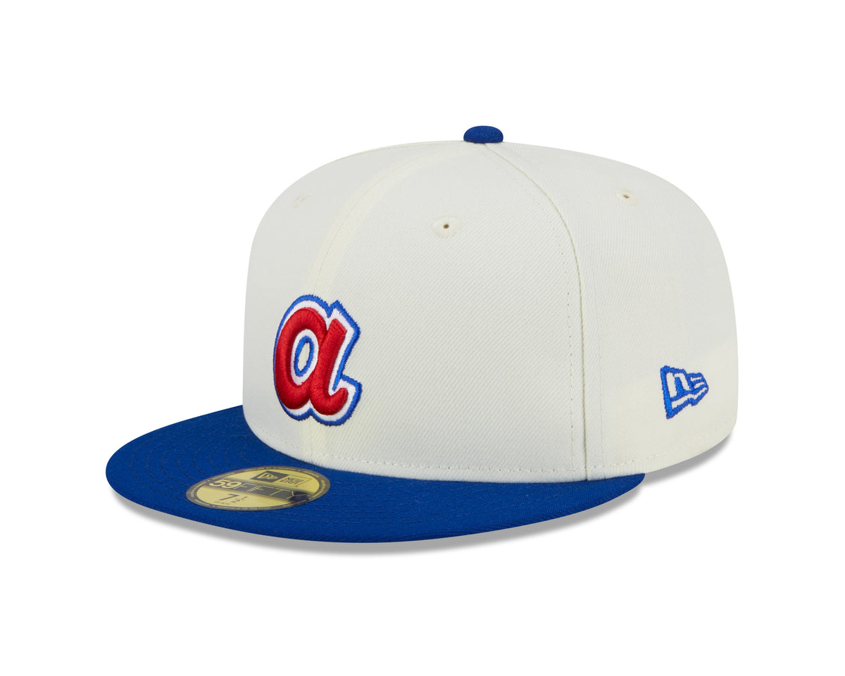 Atlanta Braves 2000 All Star Game Cream Royal New Era Retro 59FIFTY Fitted Hat Official Team Hat Sports Fan Cap Official MLB Team Hat Baseball Fan Cap
