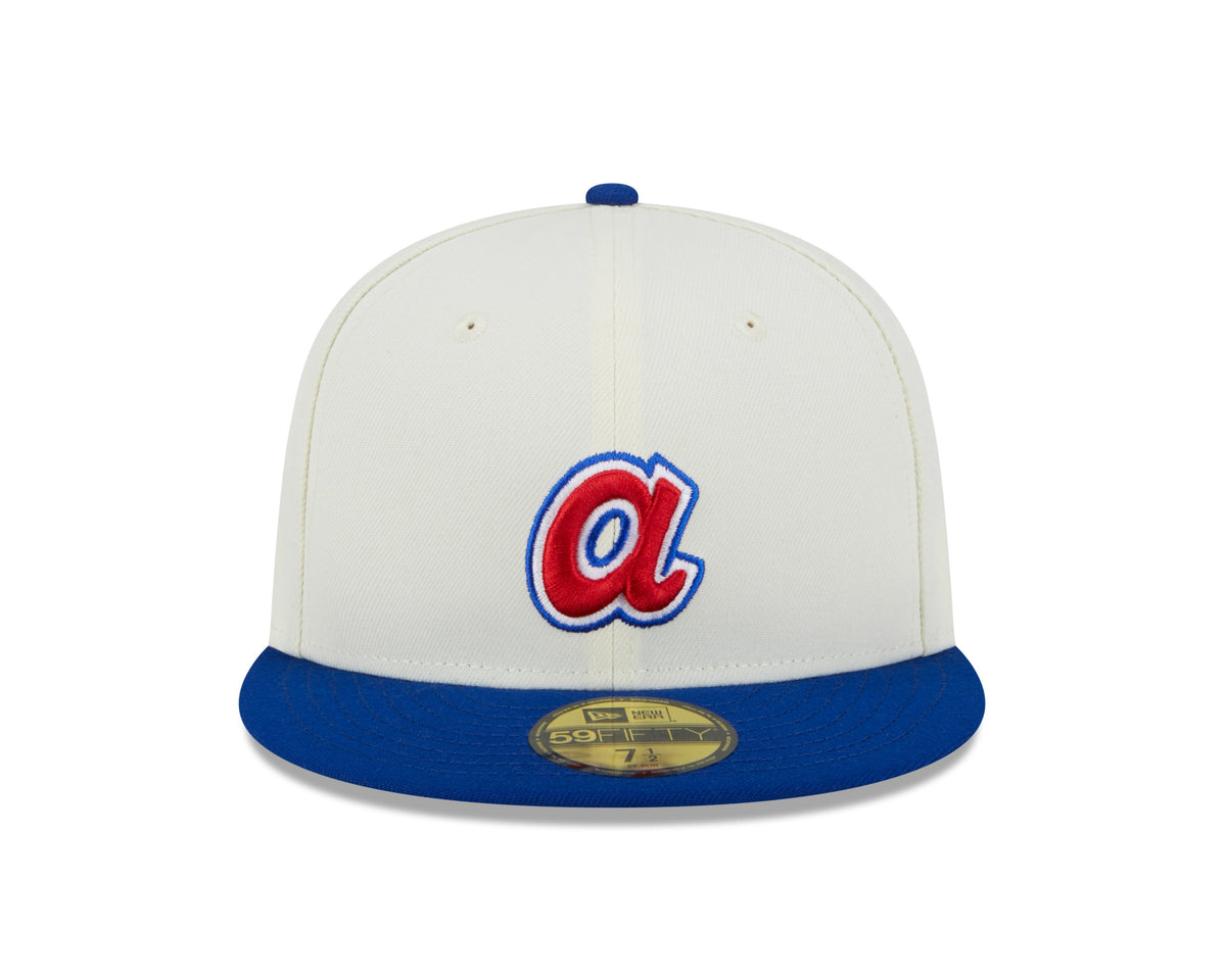 Atlanta Braves 2000 All Star Game Cream Royal New Era Retro 59FIFTY Fitted Hat Official Team Hat Sports Fan Cap Official MLB Team Hat Baseball Fan Cap