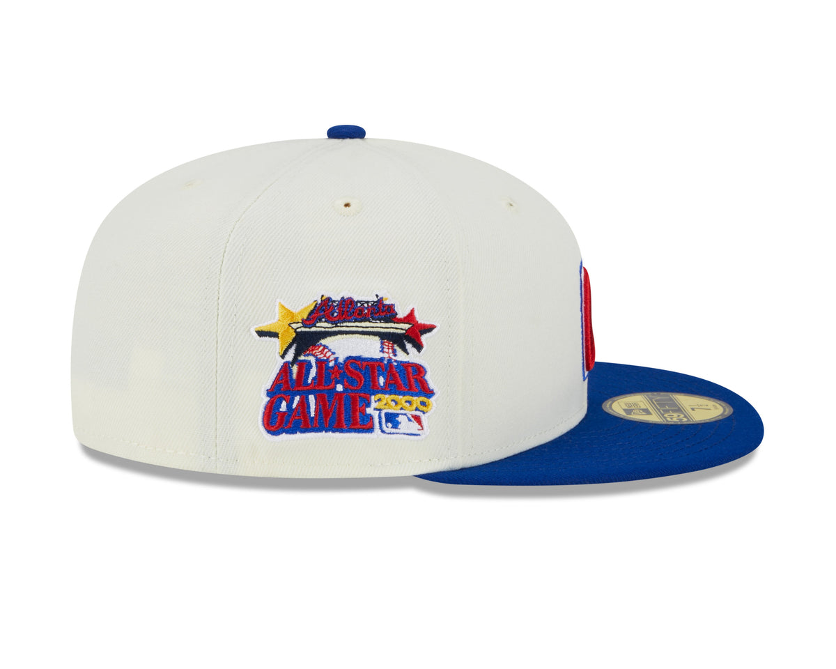 Atlanta Braves 2000 All Star Game Cream Royal New Era Retro 59FIFTY Fitted Hat Official Team Hat Sports Fan Cap Official MLB Team Hat Baseball Fan Cap