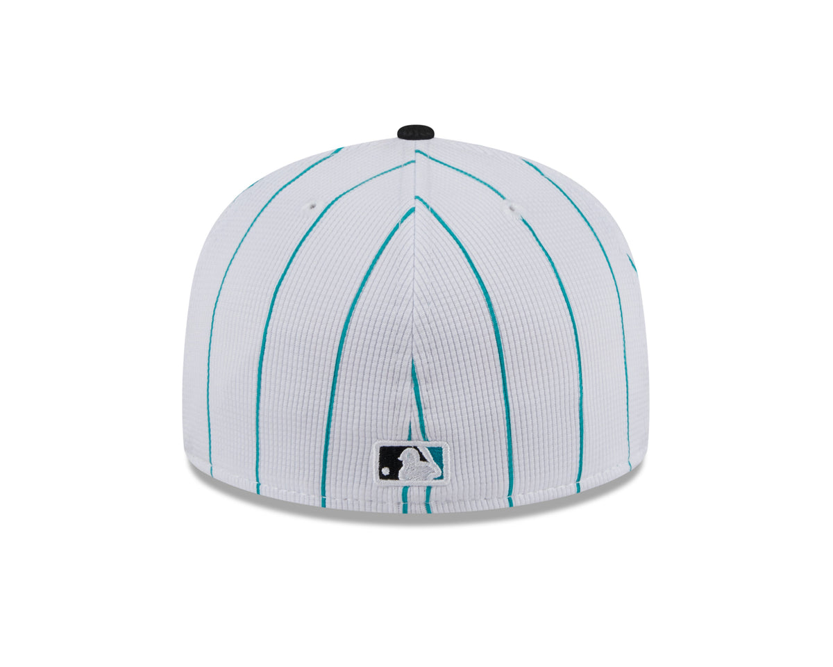 Men s Miami Marlins White 2024 Batting Practice 59FIFTY Fitted Hat Official Team Hat Sports Fan Cap Official MLB Team Hat Baseball Fan Cap