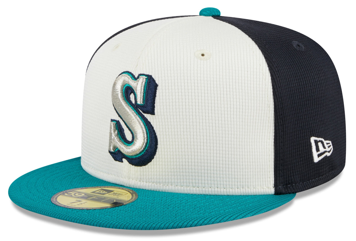 Men s Seattle Mariners New Era White 2024 Batting Practice 59FIFTY Fitted Hat Official Team Hat Sports Fan Cap Official MLB Team Hat Baseball Fan Cap