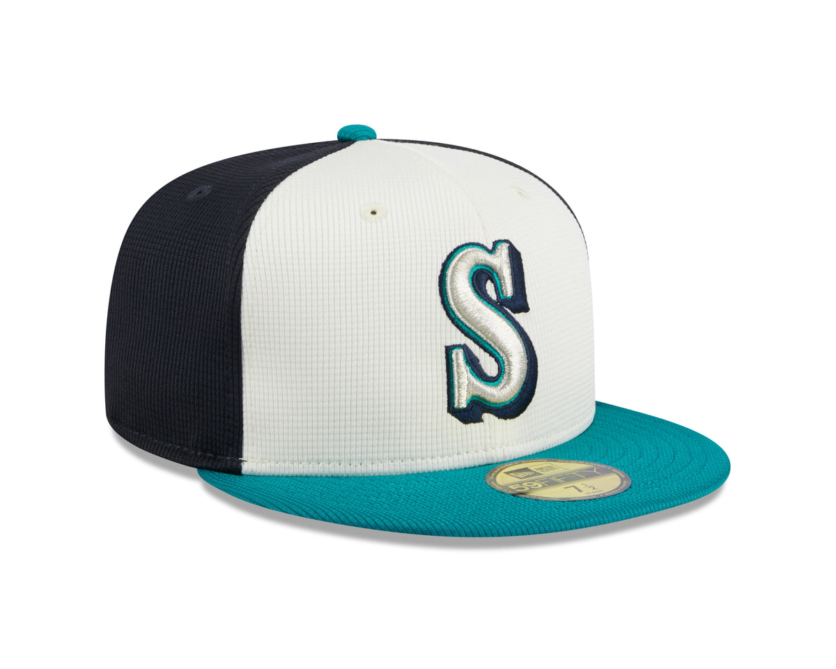 Men s Seattle Mariners New Era White 2024 Batting Practice 59FIFTY Fitted Hat Official Team Hat Sports Fan Cap Official MLB Team Hat Baseball Fan Cap