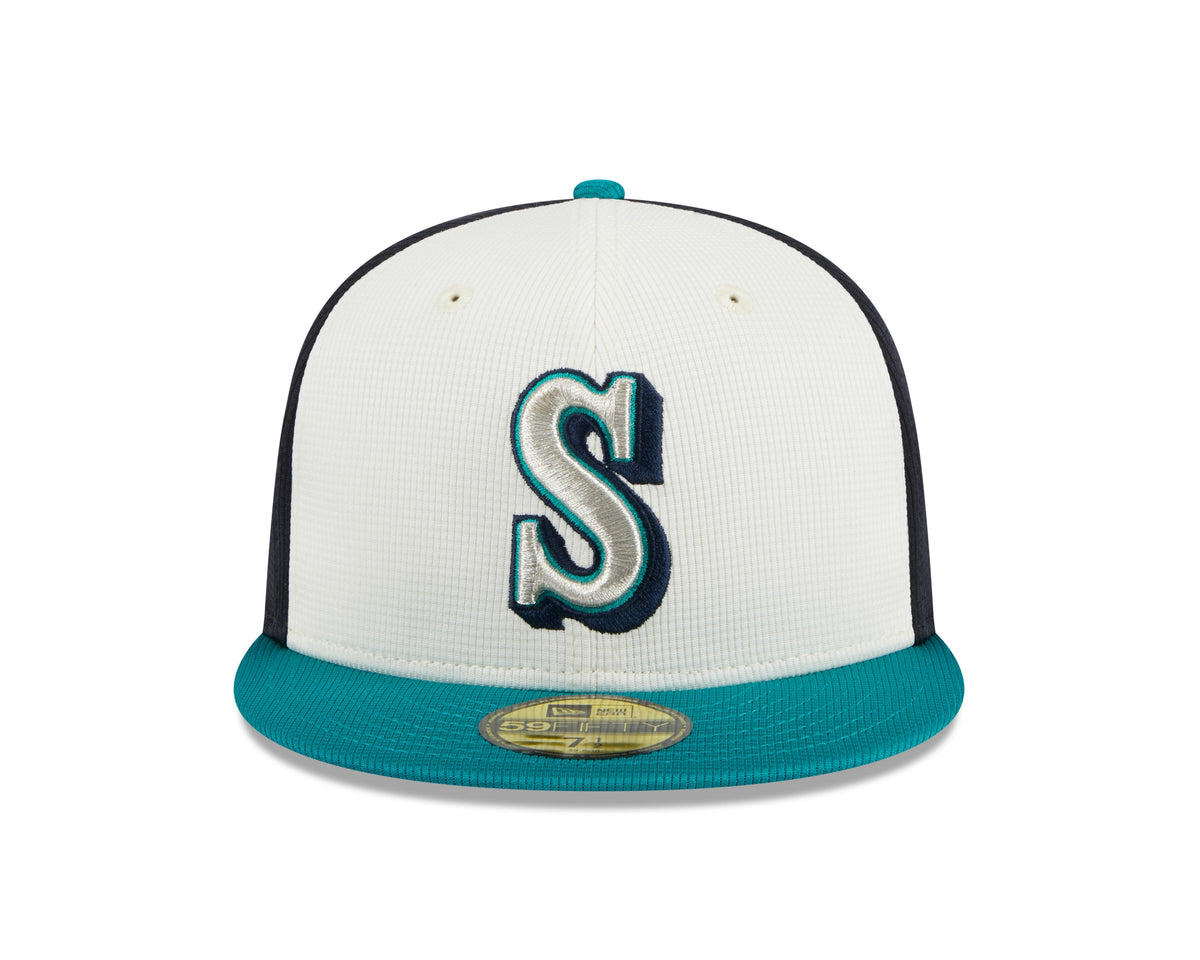 Men s Seattle Mariners New Era White 2024 Batting Practice 59FIFTY Fitted Hat Official Team Hat Sports Fan Cap Official MLB Team Hat Baseball Fan Cap