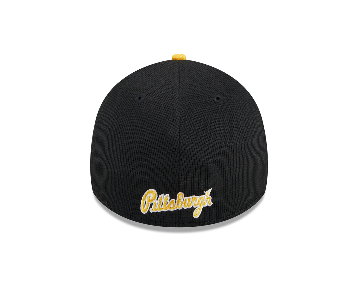 Men s Pittsburgh Pirates New Era 2024 Batting Practice Black 39THIRTY Flex-Fit Hat Official Team Hat Sports Fan Cap Official MLB Team Hat Baseball Fan