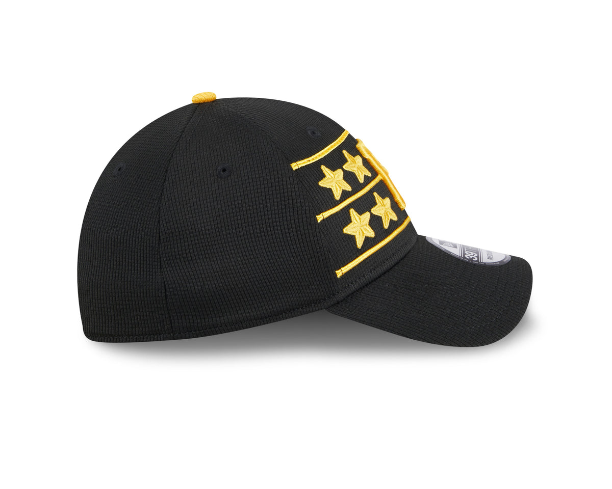 Men s Pittsburgh Pirates New Era 2024 Batting Practice Black 39THIRTY Flex-Fit Hat Official Team Hat Sports Fan Cap Official MLB Team Hat Baseball Fan