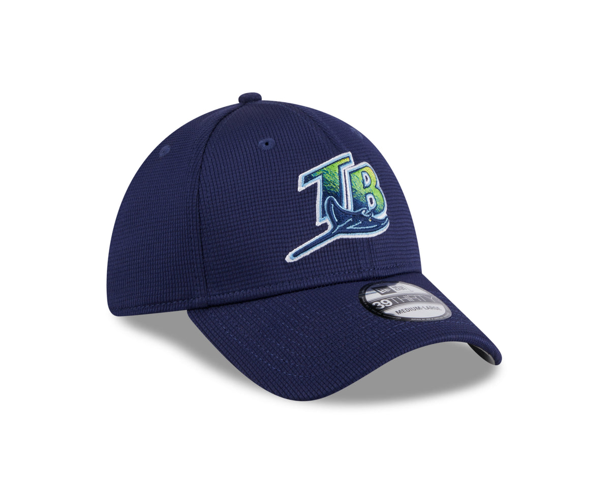 Men s Tampa Bay Rays New Era 2024 Batting Practice Navy 39THIRTY Flex-Fit Hat Official Team Hat Sports Fan Cap Official MLB Team Hat Baseball Fan Cap