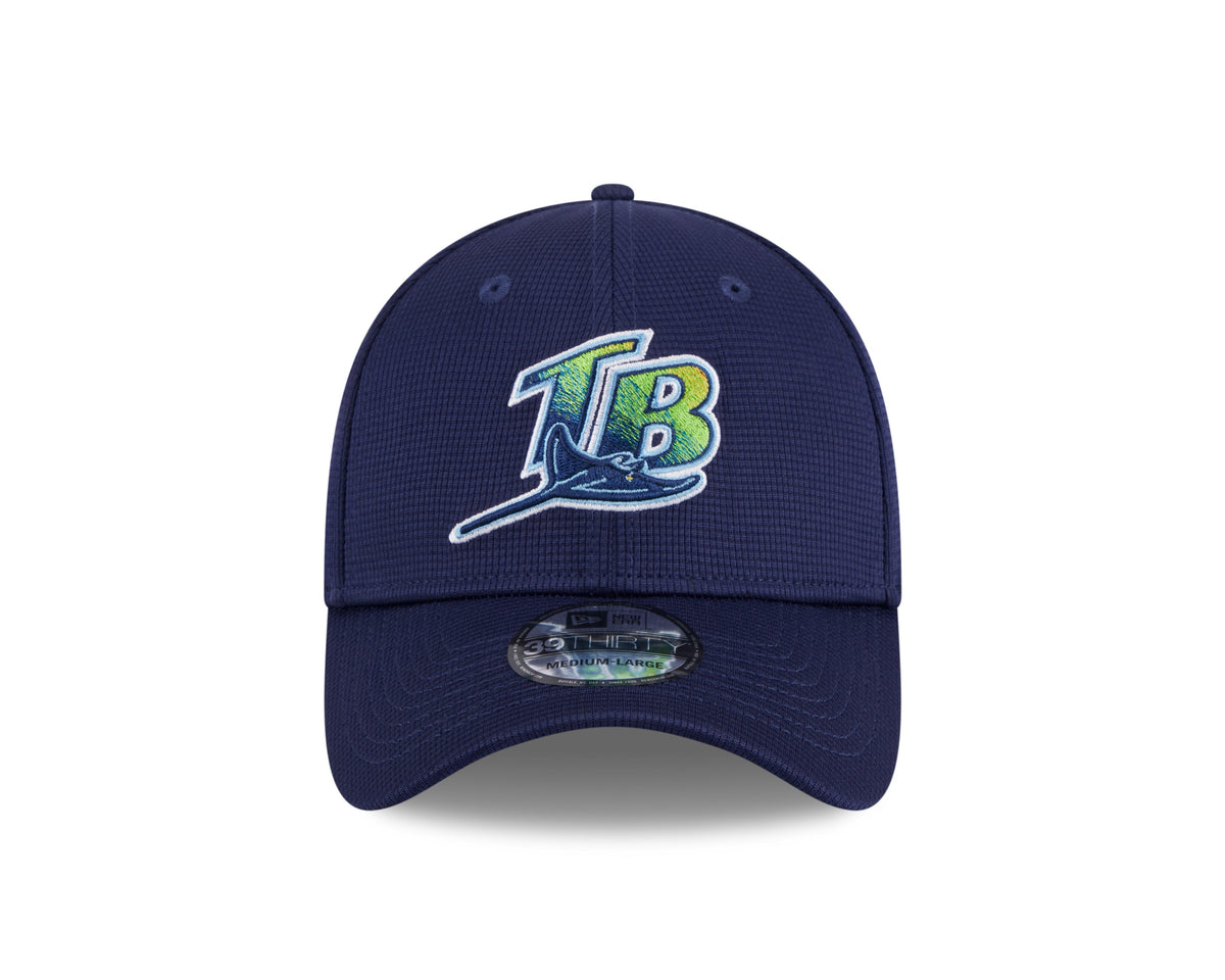 Men s Tampa Bay Rays New Era 2024 Batting Practice Navy 39THIRTY Flex-Fit Hat Official Team Hat Sports Fan Cap Official MLB Team Hat Baseball Fan Cap