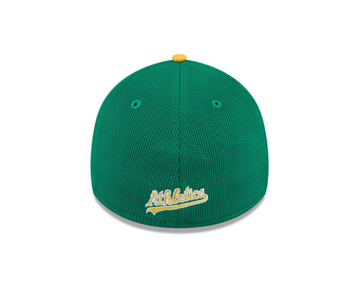 Men s Oakland Athletics New Era 2024 Batting Practice Green Yellow 39THIRTY Flex-Fit Hat Official Team Hat Sports Fan Cap Official MLB Team Hat Baseba