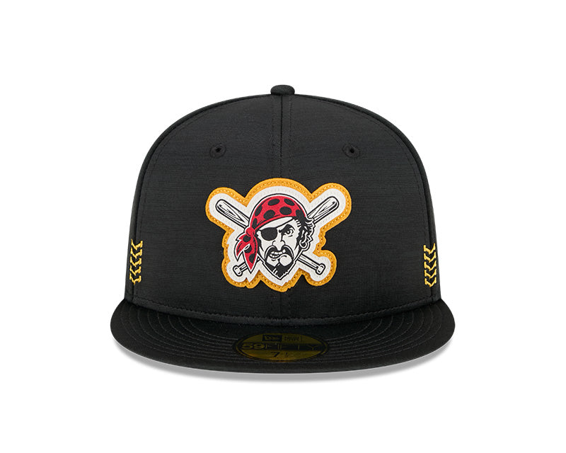 Men s Pittsburgh Pirates New Era Black 2024 Alternate Clubhouse 1914 59FIFTY Fitted Hat Official Team Hat Sports Fan Cap Official MLB Team Hat Basebal